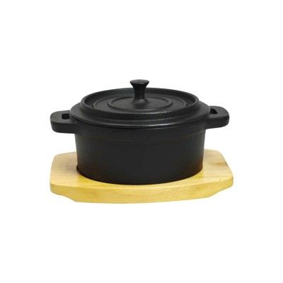 Frieling Mini Cocotte, Cast Iron Enamel Coated, 1 cup, Black