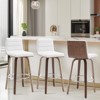 Bekrvio 26" Counter Height Bar Stools - PU Leather Swivel, L Shape Back, Upholstered, Mid-Century Modern Chairs for Kitchen Counter Island - 2 of 4