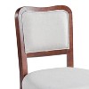 APRILSOUL35.00"Black Walnut Finish Upholstered Dining Chairs Set of 2 - Traditional Elegant Fabric Side Chairs - 3 of 4