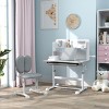 INFURNIC Kids Table Sets Height Adjustable Desk and Chair Set with Storage and Reading Rack for Study, Gray, 31.5"*21.7"*42.3" - 4 of 4