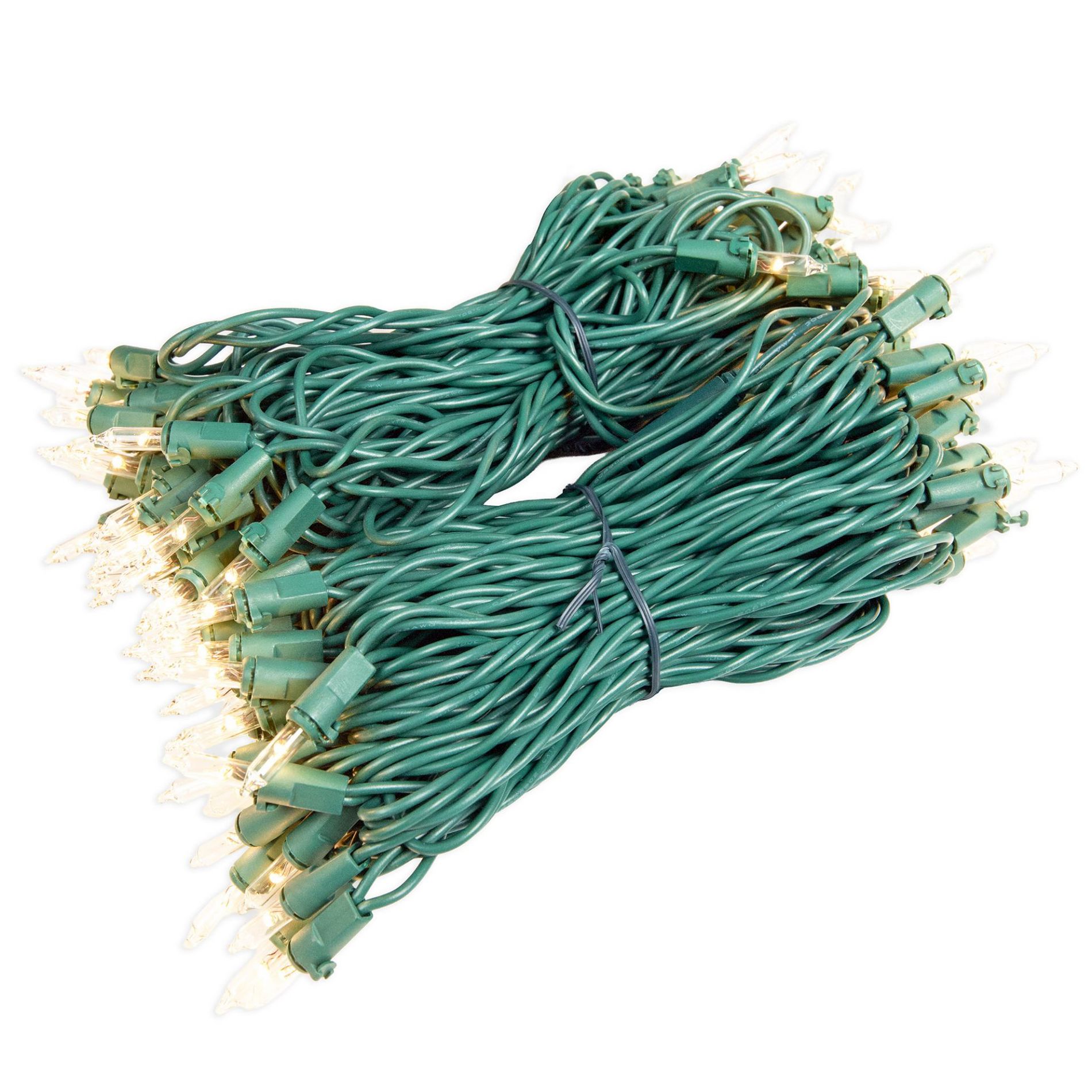 Novelty Lights RetroGlo® LED Mini Lights 100 Light on Green Wire 50 Feet Long