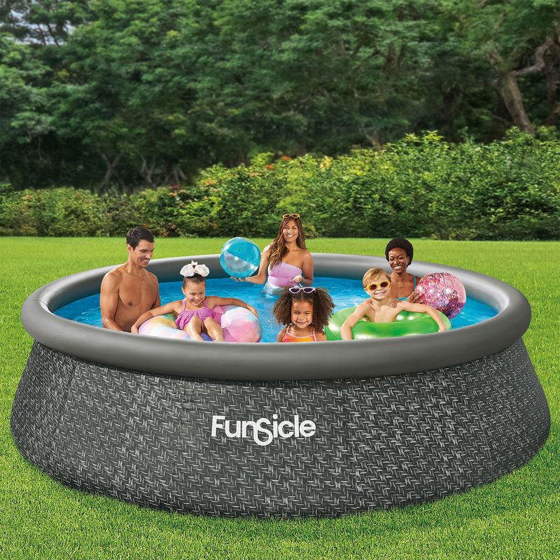 Funsicle QuickSet Round Inflatable Ring Top Outdoor Above Ground Swimming Pool Set with Pump and Cartridge Filter, 2 of 7