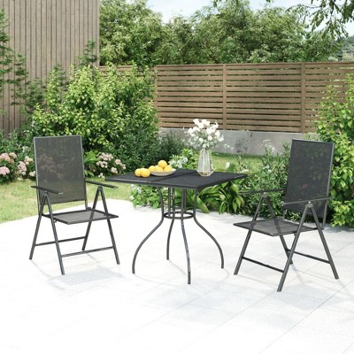 vidaXL 3 Piece Patio Dining Set Anthracite Steel