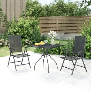 vidaXL 3 Piece Patio Dining Set Anthracite Steel - 1 of 4