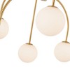 LamQee Mid Century Modern Chandelier, Milk Glass Globe Chandelier Light Fixture Large Pendant Lighting Ceiling Hanging - 4 of 4