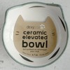 Dexypaws: Elevated Ceramic Cat Bowl, Floral White & Black, 7oz, Pet Feeding Dish - 3 of 4