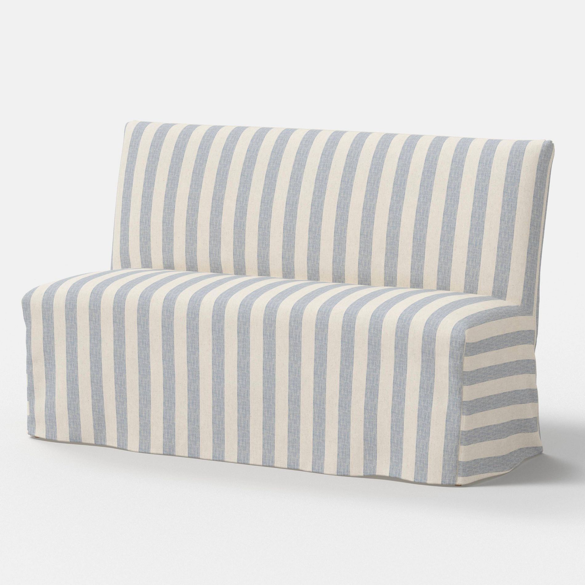 57" Jean Slipcovered Dining Banquette Malcolm Stripe Blue - Threshold™