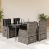 vidaXL Garden Dining Set Grey, Black, Dark Grey PE rattan 5 Piece Set - 2 of 4