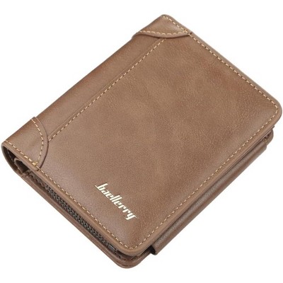 Paaaawaters Leather Mens Bifold Wallet Slim Minimalist | 1 ID Windows | 1 Coin Purse | Money Clip | 8 Card Slots | Gifts for Men