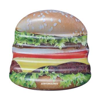 Swimline 60" Inflatable Cheeseburger 2-Person Swimming Pool Float - Brown/Green