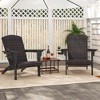 Costway Patio Adirondack Chair with Rattan Padded Seat Wide Armrests & Hidden Cupholder Black/Brown/Gray/White - 4 of 4