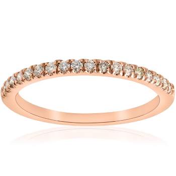 Pompeii3 1/4ct Diamond Ring Stackable Engagement Womens Wedding Band 14K Rose Gold