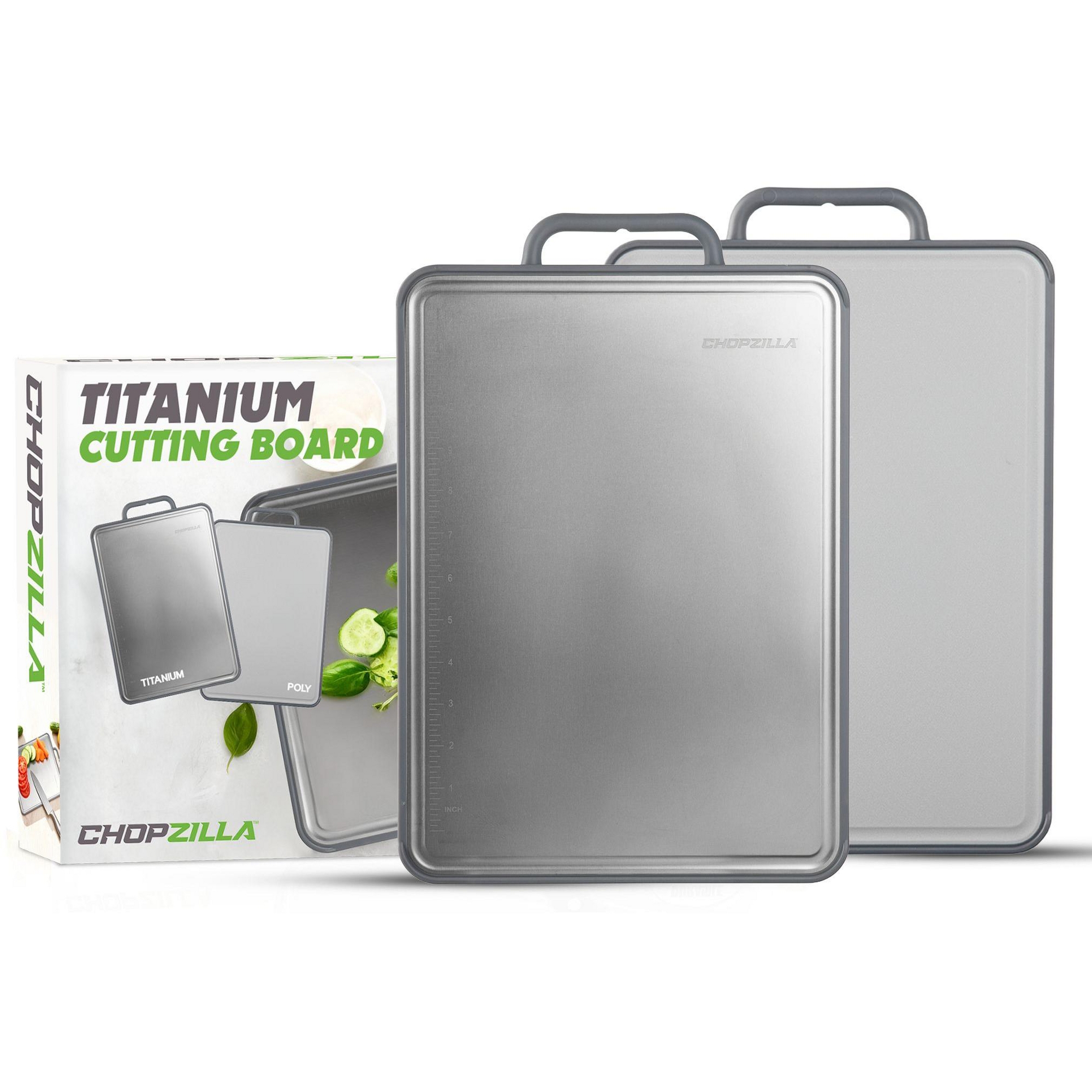 Chopzilla Titanium Cutting Board Double Sided 1 Pc Food Grade Titanium and BPA Free Poly Cutting Board