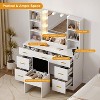 Vanity Set with LED Lighted Mirror, Bedroom Dressing Table with Drawer for Women&Girls,3 Lighting Modes,Brightness Adjustable, White - 4 of 4