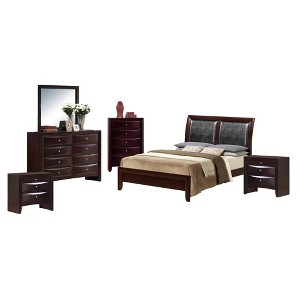 6pc Queen Madison Panel Bedroom Set Espresso Brown - Picket House Furnishings