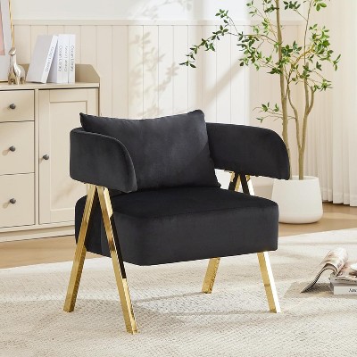 TYBOATLE  Modern Velvet Accent Chairs Set of 2, Comfy Upholstered Barrel Chairs, Mid-Century Modern Reading Armchairs, Pink