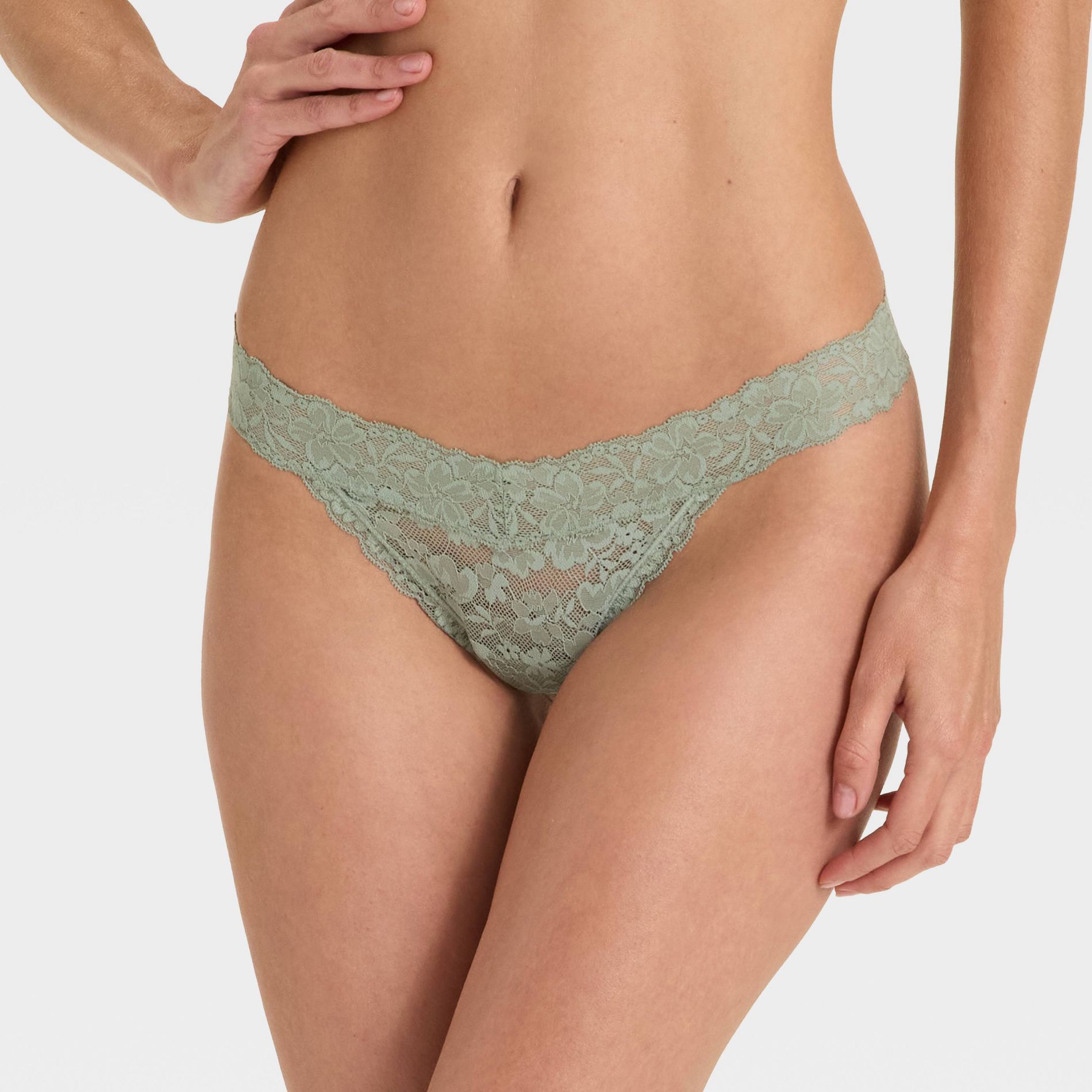 Women's Allover Lace Thong Underwear - Auden™ Green S