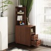Whisen End Table & Corner Table with Drawers, Open Shelves for Bedroom and Corner - Walnut - 2 of 4