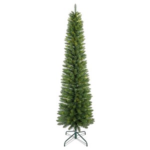 NAYSAYE 5FT Artificial Pencil Christmas Tree with 263 Tips Slim Space-Saving Design and Sturdy Metal Stand for Indoor Holiday Decor, Green,19"*19"*60" - 1 of 4