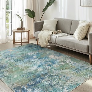 Abynow Geometric Modern Loomed Machine Washable Area Rug - 1 of 4