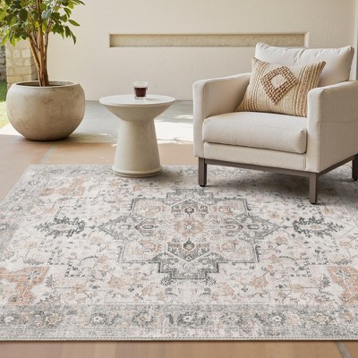 Abynow Faded Medallion Indoor Area Rug