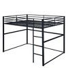 Metal Loft Bed Full Size, Loft Bed Frame with Safety Guard Rails and Flat Ladder, Twin Loft Bed for Kids Teens Adults, Gray - 4 of 4