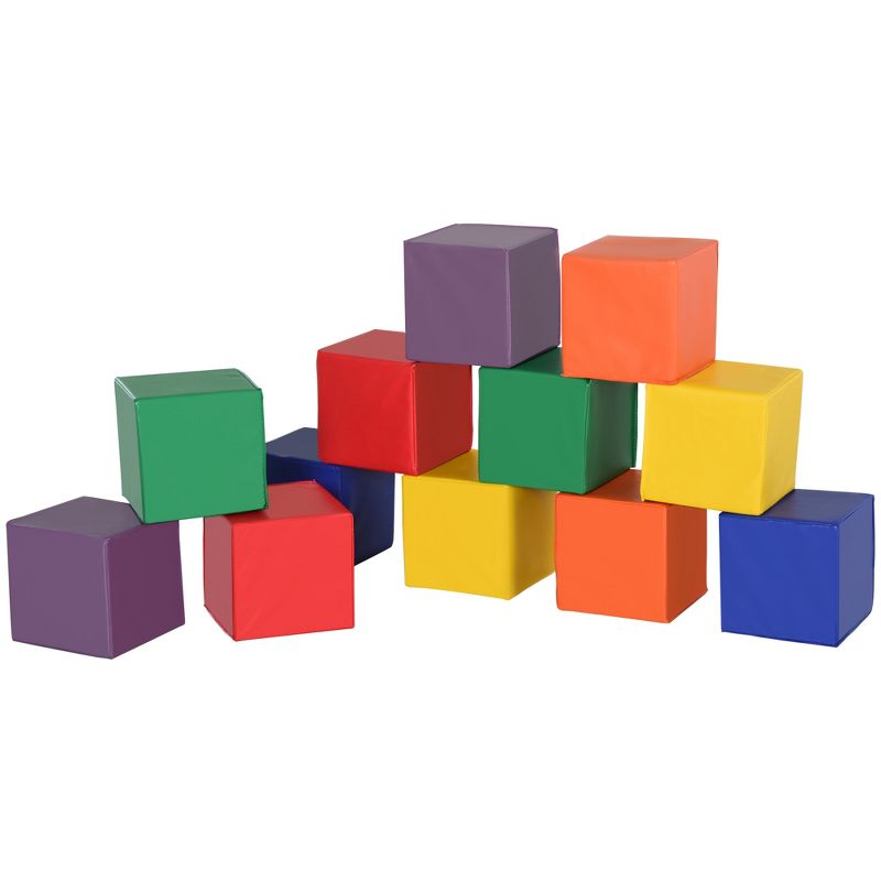 Soozier 12 Piece Soft Play Blocks Soft Foam Toy Building and Stacking Blocks Compliant Learning Toys for Toddler Baby Kids Preschool, 4 of 9