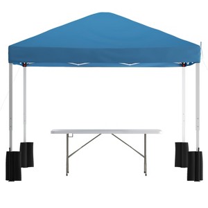 Emma and Oliver Outdoor Event/Tailgate Tent Set with Pop Up Event Canopy and Wheeled Case and Bi-Fold Table with Carrying Handle - 1 of 4