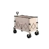 DOMETOUR Collapsible Beach Wagon, Heavy Duty Folding Utility Cart 300L, Big All-Terrain Wheels & Drink Holders, Beige - 4 of 4