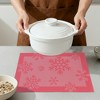 REGALWOVEN Fall Placemats Set of 6 Plastic Placemats for Dining Table Decor, Washable Kitchen Table Mat with Snowflake Pattern - 4 of 4