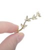 Unique Bargains Leaf Faux Pearl Shoelace Charms Gold Tone 2 Pcs - 3 of 4