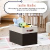 Ornavo Home 6 Pack Linen Fabric Storage Cube Bin with Faux Leather Handles - 4 of 4