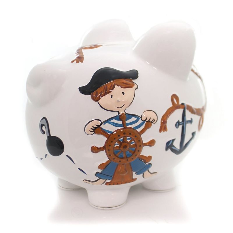 Child To Cherish 7.75 In Pirate Piggy Bank Money Saver Decorative Banks, 3 of 5