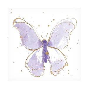 Trademark Fine Art -Shirley Novak 'Gilded Butterflies Ii Lavender' Canvas Art - 1 of 4