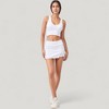 Anna-Kaci Active Women's Ribbed Sports Bra with Wide Straps and Scoop Neckline for Low to Medium Impact Activities - Small, White - 4 of 4
