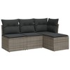 vidaXL Garden Sofa Set  PE Rattan, Powder-coated Steel - 2 of 3