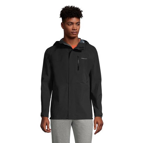 Lands' End Men's Tall Waterproof Hooded Packable Rain Jacket - Medium ...