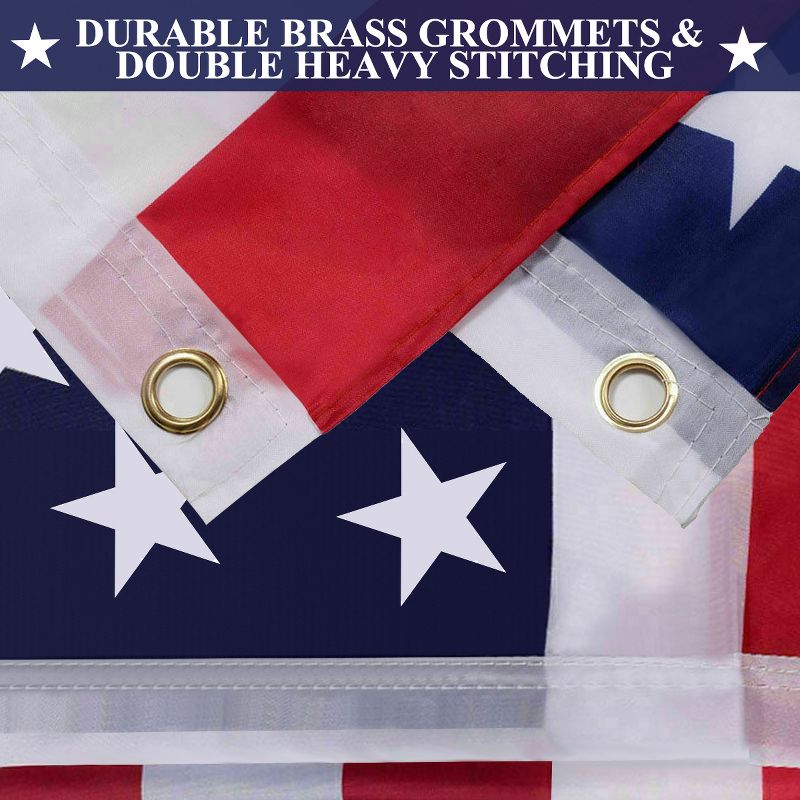 Costway 3' x 5' FT USA US U.S. American Flag Polyester Stars Brass Grommets, 5 of 8