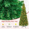 Tangkula 4.5/6.5/7.5ft Pencil Christmas Tree Pre-Lit Hinged Artificial Decoration w/ 250 Warm White Lights - 4 of 4