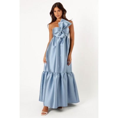 Petal And Pup Womens Betina Bow Front Maxi Dress - Blue Xs : Target