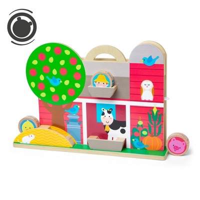 Melissa Doug Go Tots Wooden Barnyard Tumble With 4 Disks Target