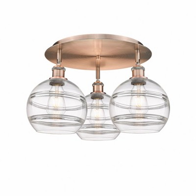 Rochester - 3 Light Flush Mount In Industrial Style-10.88 Inches Tall and 19.75 Inches Wide