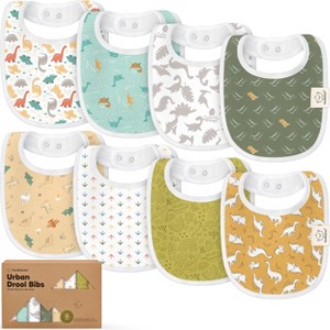KeaBabies 8pk Organic Baby Bibs for Boy, Baby Drool Bib for Baby Boys and Girls, Newborn Teething Bibs - 1 of 4