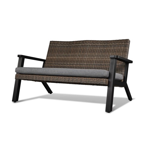 Noorwood Two Seat Patio Bench Black Real Flame Target