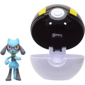 Jazwares, Inc. Pokemon Clip N Go Poke Ball Set | 2 Inch Riolu & Ultra Ball - 1 of 3