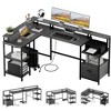 Garvee L Shaped Desk - 76" Office Desk with Dedicated Monitor Shelf and Power Outlet, Corner Desk for Home Office with Extensive Drawers & Storage - 2 of 4