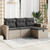 vidaXL Patio Sofa Set with Cushions Outdoor Furniture 4 Piece Poly Rattan - Gray without storage - 2 of 4