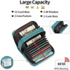 FATMOON RFID Blocking Leather Wallet for Women - Double Zipper Card Holder with ID Window,Large Capacity for Everyday Carry Travel Commuting - 4 of 4