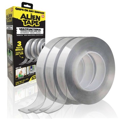 Alien Tape Double Sided Multipurpose Removable Adhesive Grip Mounting Tape - 3 Pack
