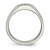 Black Bow Jewelry Men's 8mm Stainless Steel & CZ Brushed & Polished Tapered Ring - 2 of 4